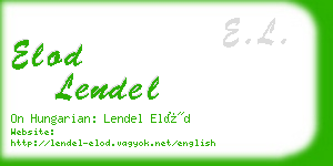 elod lendel business card